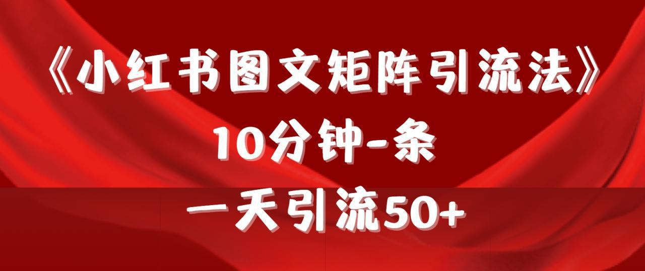 图片[1]-《小红书图文矩阵引流法》 10分钟-条 ，一天引流50+-阿灿说钱