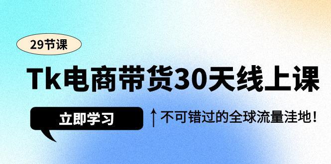 图片[1]-Tk电商带货30天线上课，不可错过的全球流量洼地（29节课）-阿灿说钱