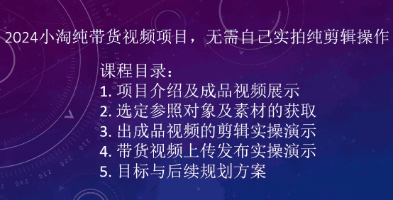 2024小淘学社纯带货视频项目，无需自己实拍纯剪辑操作 -1