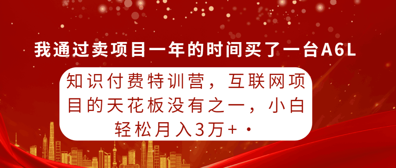 图片[1]-知识付费特训课，互联网项目的天花板没有之一，小白轻轻松松月入30000+-阿灿说钱