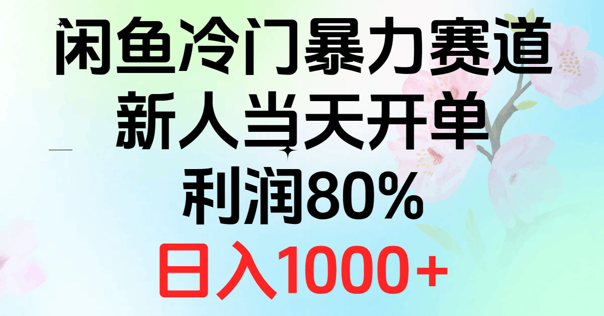 图片[1]-2024闲鱼冷门暴力赛道，新人当天开单，利润80%，日入1000+-阿灿说钱