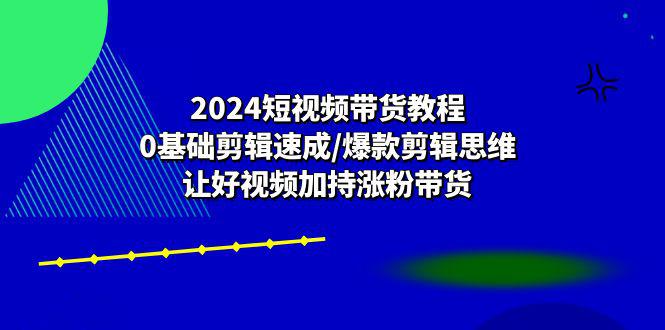 图片[1]-2024短视频带货教程：0基础剪辑速成/爆款剪辑思维/让好视频加持涨粉带货-阿灿说钱