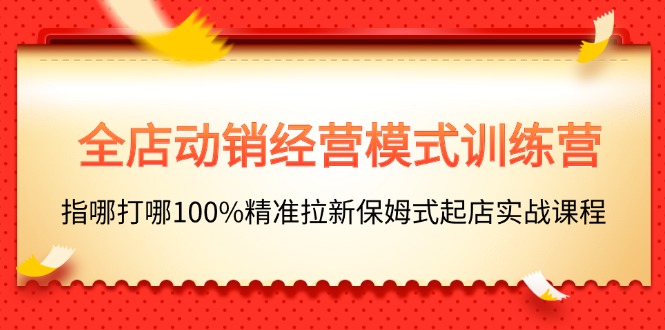 图片[1]-全店动销-经营模式训练营，指哪打哪100%精准拉新保姆式起店实战课程-阿灿说钱