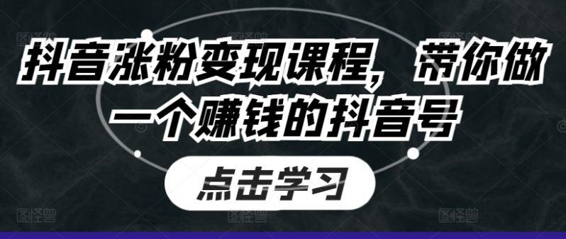 抖音涨粉变现课程，带你做一个赚钱的抖音号 -1