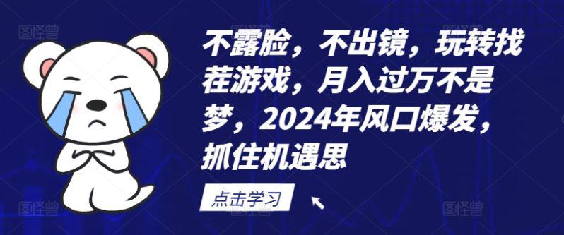 不露脸，不出镜，玩转找茬游戏，月入过万不是梦，2024年风口爆发，抓住机遇【揭秘】 -1