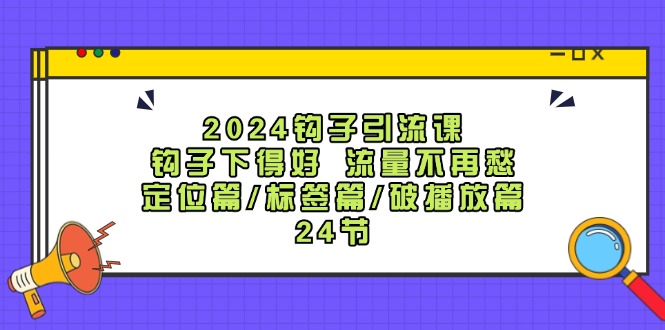 图片[1]-2024钩子·引流课：钩子下得好 流量不再愁，定位篇/标签篇/破播放篇/24节-阿灿说钱