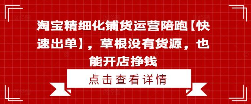 淘宝精细化铺货运营陪跑【快速出单】，草根没有货源，也能开店挣钱 -1