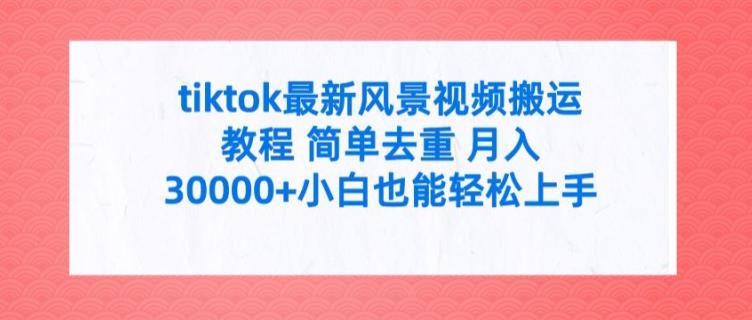 TIKTOK最新风景视频搬运教程 简单去重 月入3W+小白也能轻松上手【揭秘】 -1