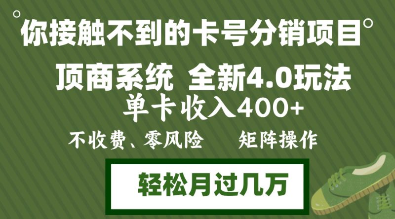 年底卡号分销顶商系统4.0玩法，单卡收入400+，0门槛，无脑操作，矩阵操... -1