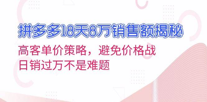 拼多多18天8万销售额揭秘：高客单价策略 -1