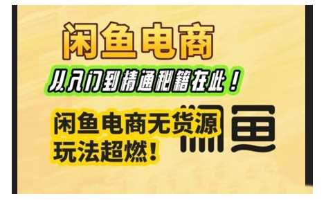 闲鱼电商实战课，从入门到精通秘籍在此，闲鱼电商无货源玩法超燃! -1