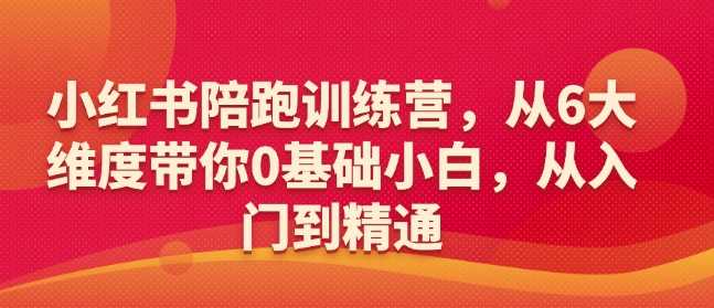 小红书陪跑训练营，从6大维度带你0基础小白，从入门到精通 -1